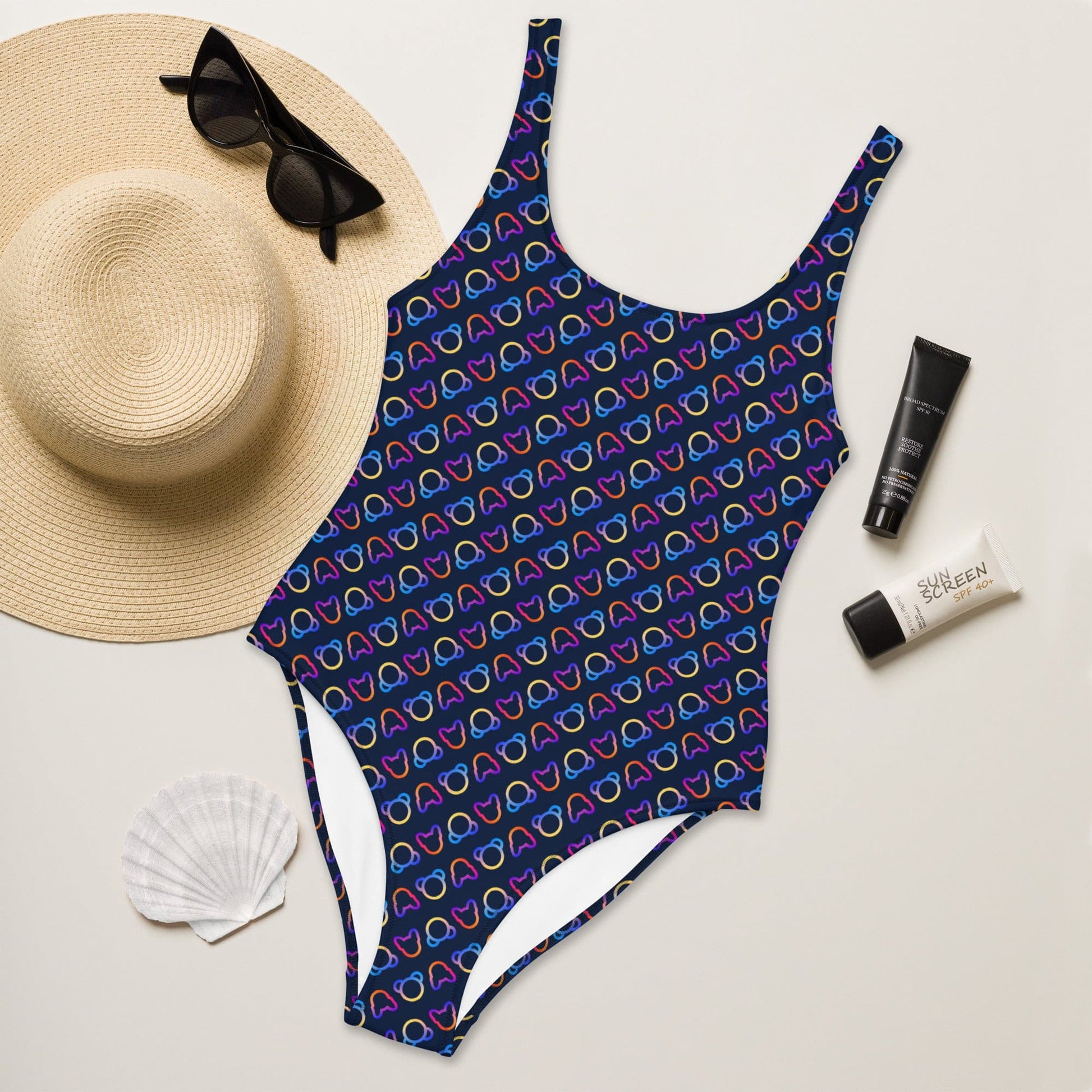 one piece swimsuit with house of calderwood iconic print