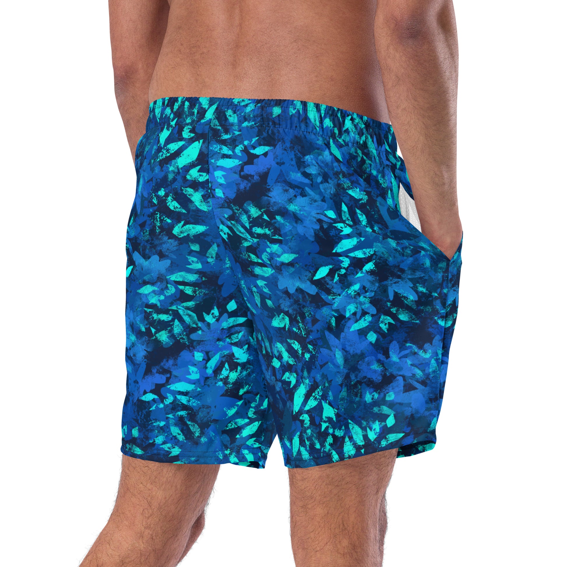 Blue Leaves Swim Trunks - Calderwood Shop